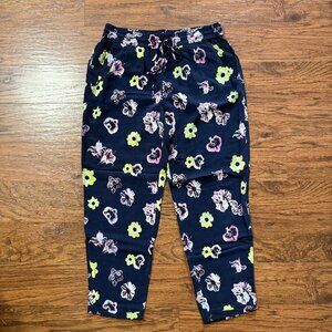 JCrew Navy Floral Stretch Drawstring Pants Size 6